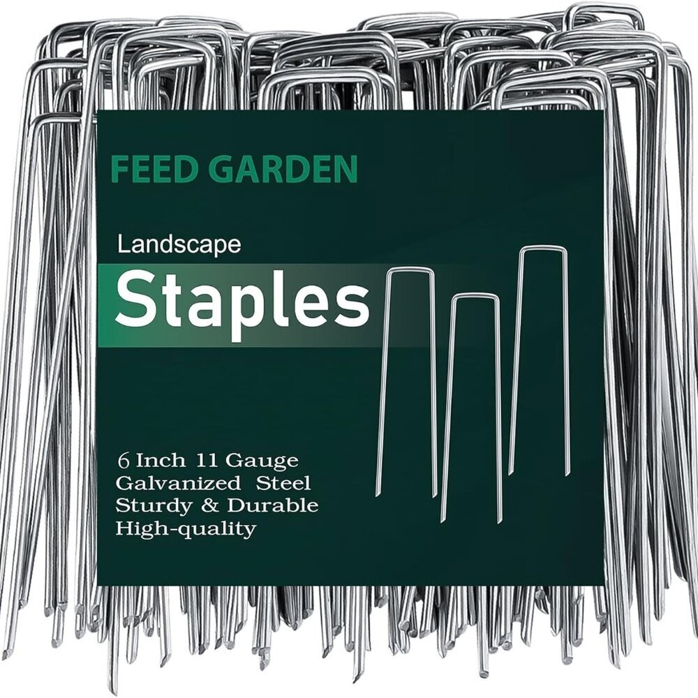 6 Inch 50 Pack Hot-dip Galvanized Landscape Staples Plant Cover Stakes 11 Gauge